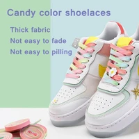 1pair off sneaker white shoelaces shoes accessories laces shoes unisex flat shoe laces shoe strings candy gradient shoelace af1