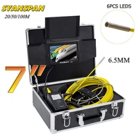 syanspan 7inch monitor 2050100m pipe inspection video camera 6 5mm waterproof drain sewer pipe industrial endoscope camera