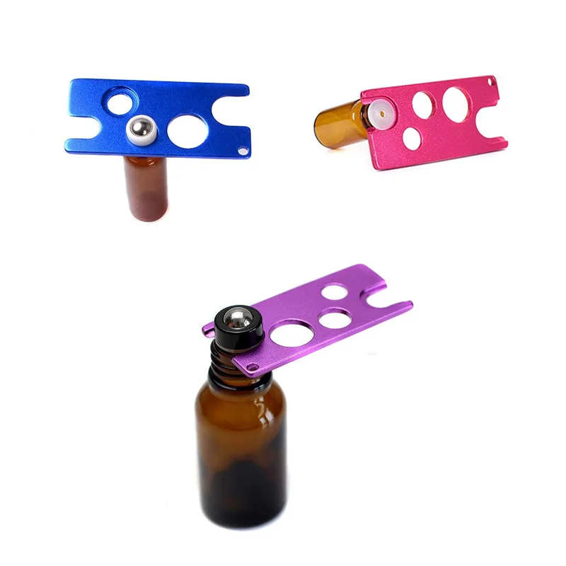 

200pcs Practical Colorful Aluminium alloy Essential Oils Bottle Opener Key Tool Remover For Roller Balls And Caps On Most Bottle