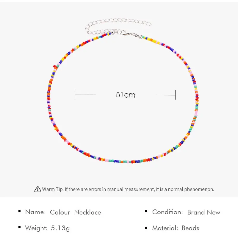 Женское богемное ожерелье с разноцветными бусинами чокер в стиле бохо бижутерия