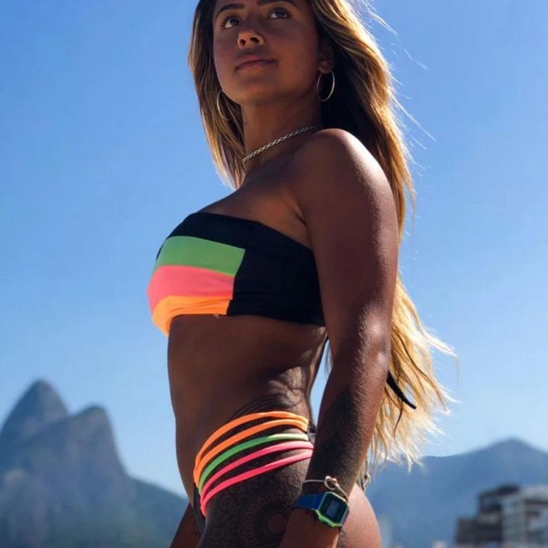 

Plus Size 8XL Sexy Bikini Set Brazilian Bikini 2020 Swimwear Women Bandeau Swimsuit Female Push Up Bathing Suit Summer Bathers