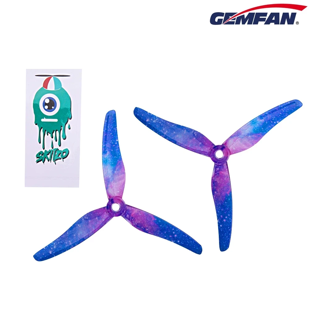 Gemfan Hurricane 51433 5.1X4.33X3 3-лопастной Пропеллер для ПК радиоуправляемых FPV гоночных