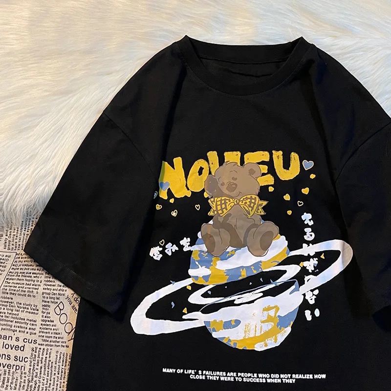 Летняя футболка большого размера с рисунком для женщин одежда из полиэстера