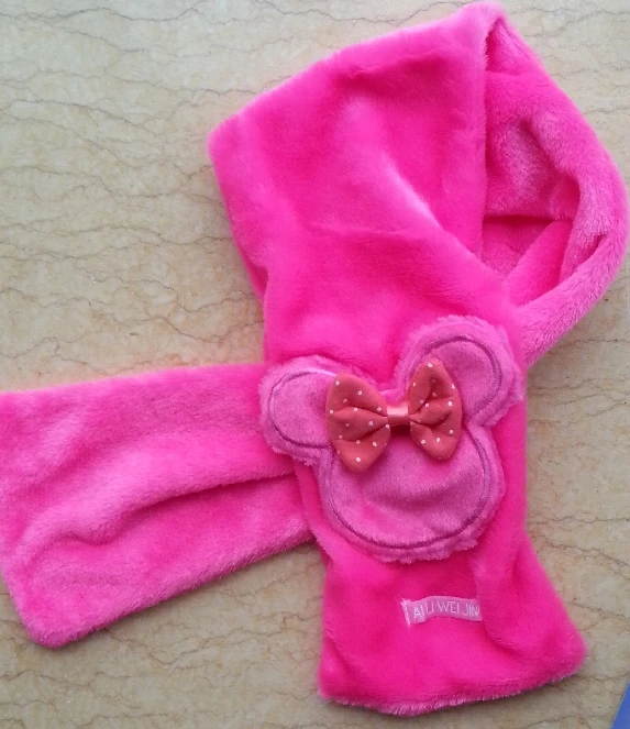 Флисовый Шарф для девочек Детский Теплый шарф с мультяшным рисунком короткий