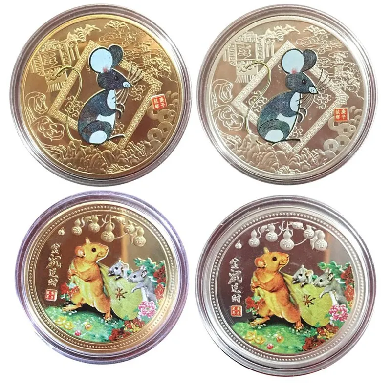 1 шт. 2020 год крысы памятная монета Китайский Зодиак сувенир вызов монеты лунный