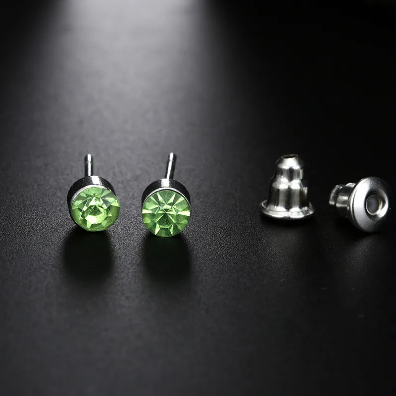 6 пар многоцветный камень кристалл серьги шпильки набор элегантные Pin Комплект