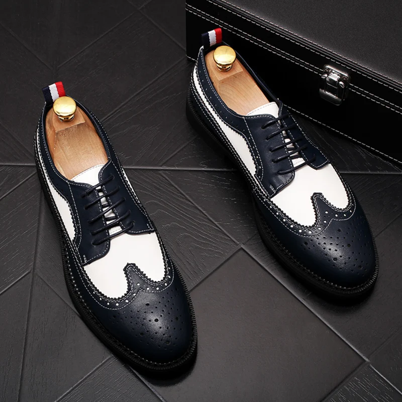 

British style men's casual party banquet dresses genuine leather bullock shoes carving brogue shoe personality sneakers sapatos