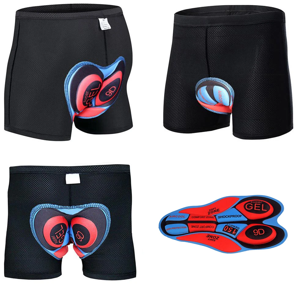 Cycling Shorts Gel Pad Coolmax 9D S-XXXL Cushion MTB Bike Base Seat Breathable Shockproof Bicycle Underwear Pads | Спорт и