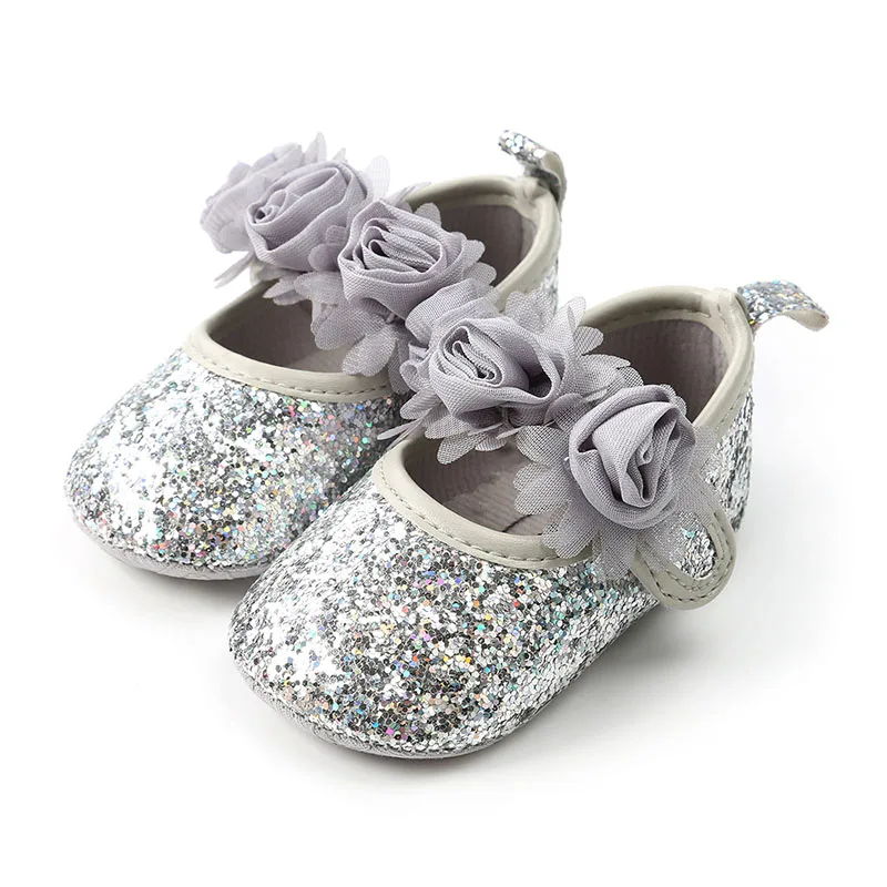 

New Spring and Autumn 0-18M Newborn Princess Shoes Baby Casual Solid Color Sequined Shoes Infant Red Breathable Toddler Shoes