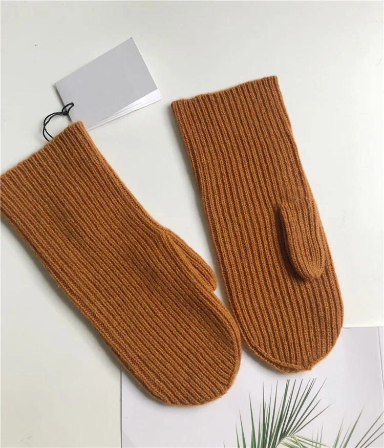 100% кашемировые перчатки зимние женские теплые карамельные Простые подарок на