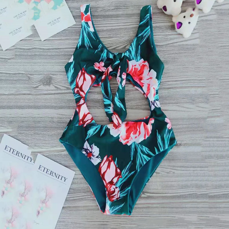Слитный купальник для девочек с цветочным принтом бикини лето 2020 детский детская