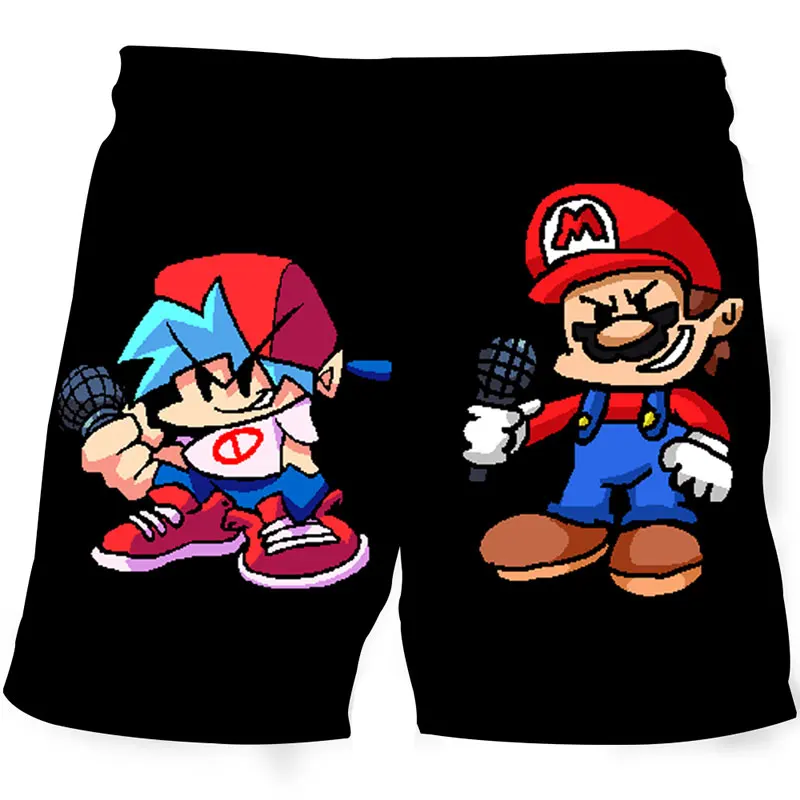 

Boys 3D Friday Night Funkin Shorts Kids Cartoon Shorts Girls Children Summer Beach Loose Shorts Polyester Casual Pants 4-14Yrs