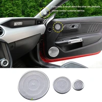 qhcp car door speaker audio covers decorative stickers trims for ford mustang 2015 2016 2017 2018 2019 2020 interior accessories