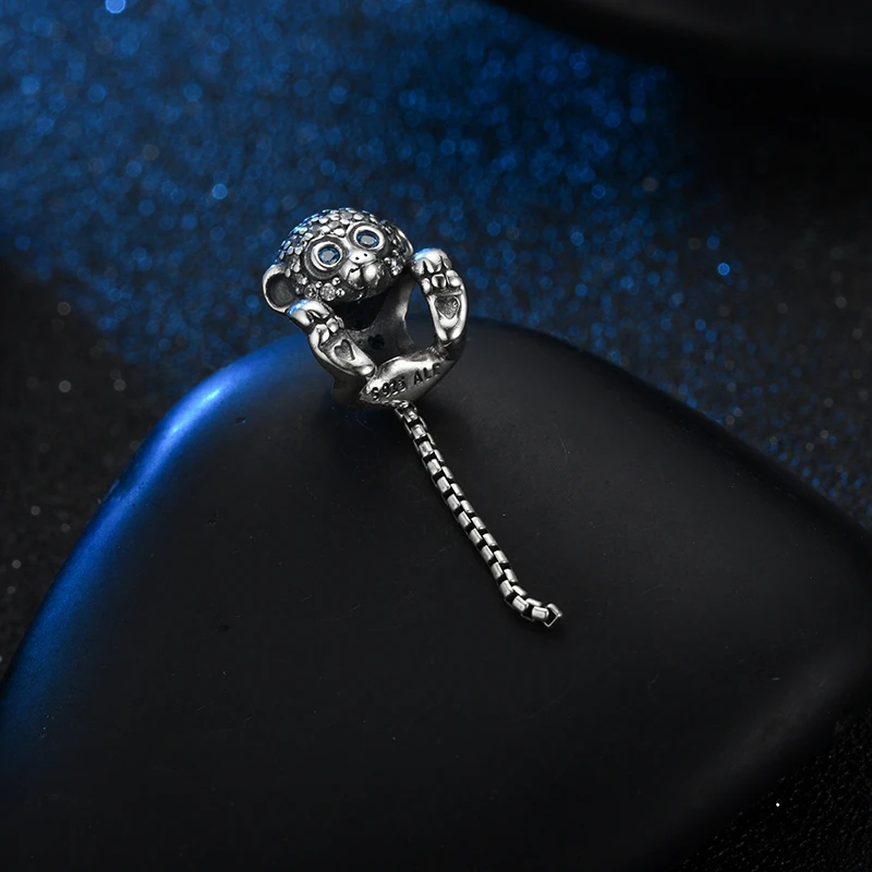 Devolove подлинный 100% стерлингового серебра 925 пробы сверкающий обезьяна Шарм