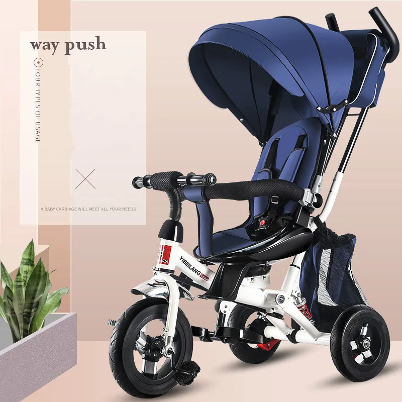 4 In 1 Infant Tricycle Folding Rotating Seat Baby Stroller 3 Wheel Bicycle Kids Bikes Three Wheel Stroller Baby Trolley 6M-6Y