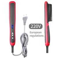 multifunctional hair straightener hot comb flat iron electric styler lcd display digital professional straightening brush care