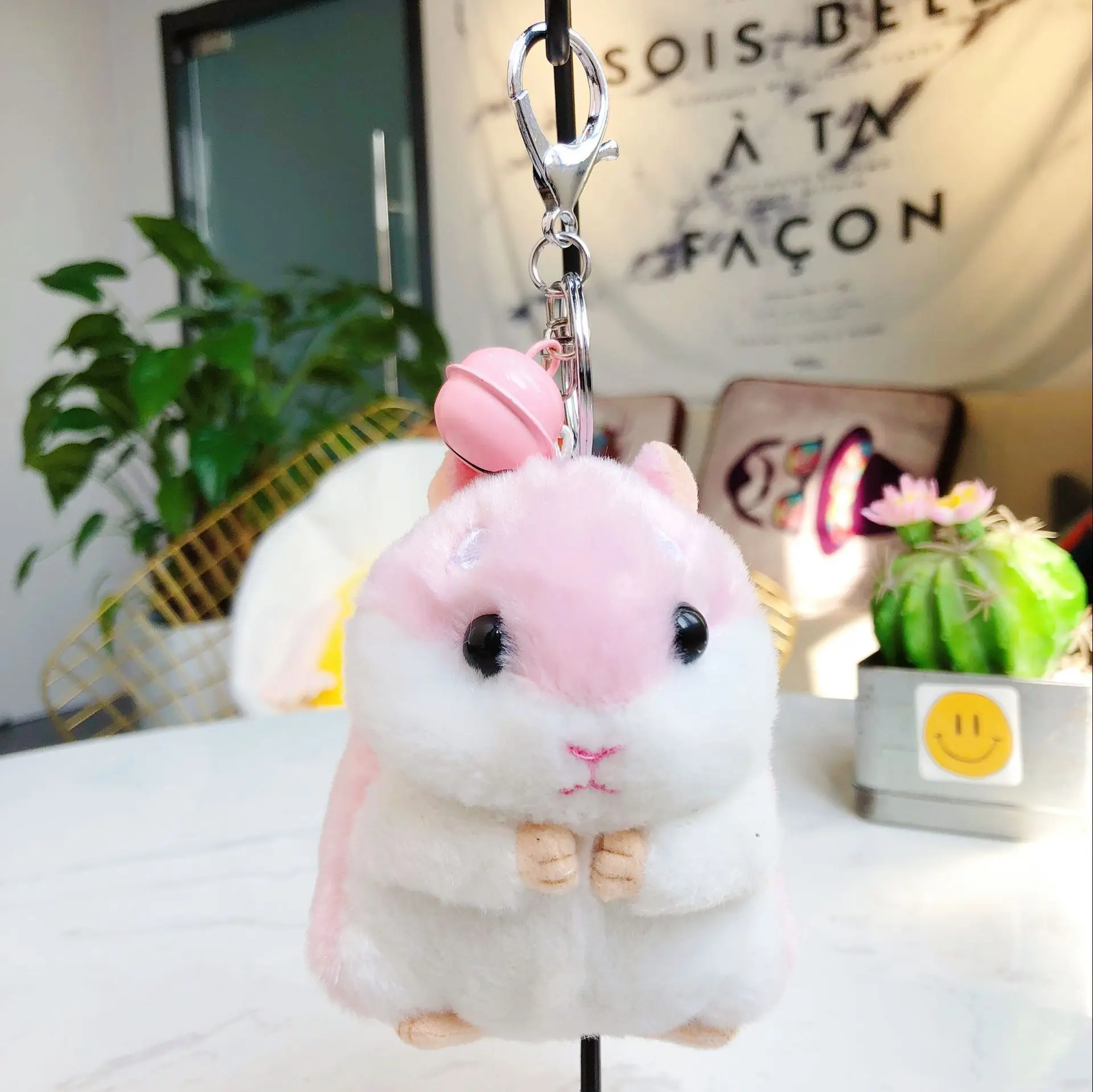 Плюшевые домашние тапочки с кошечкой из мультфильма колокол кольцо для ключей