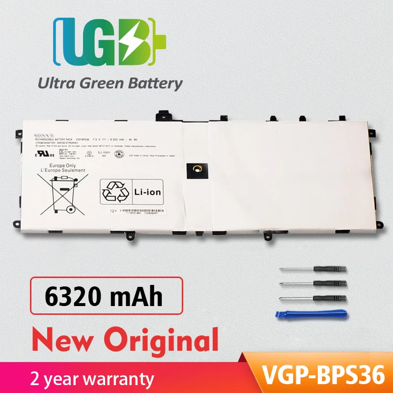 

UGB оригинальный VGP-BPS36 Сменный аккумулятор для Sony Vaio Duo 13 SVD13211CG SVD132A14W SVD1321M2EW Svd1323xpgb Svd132a14w