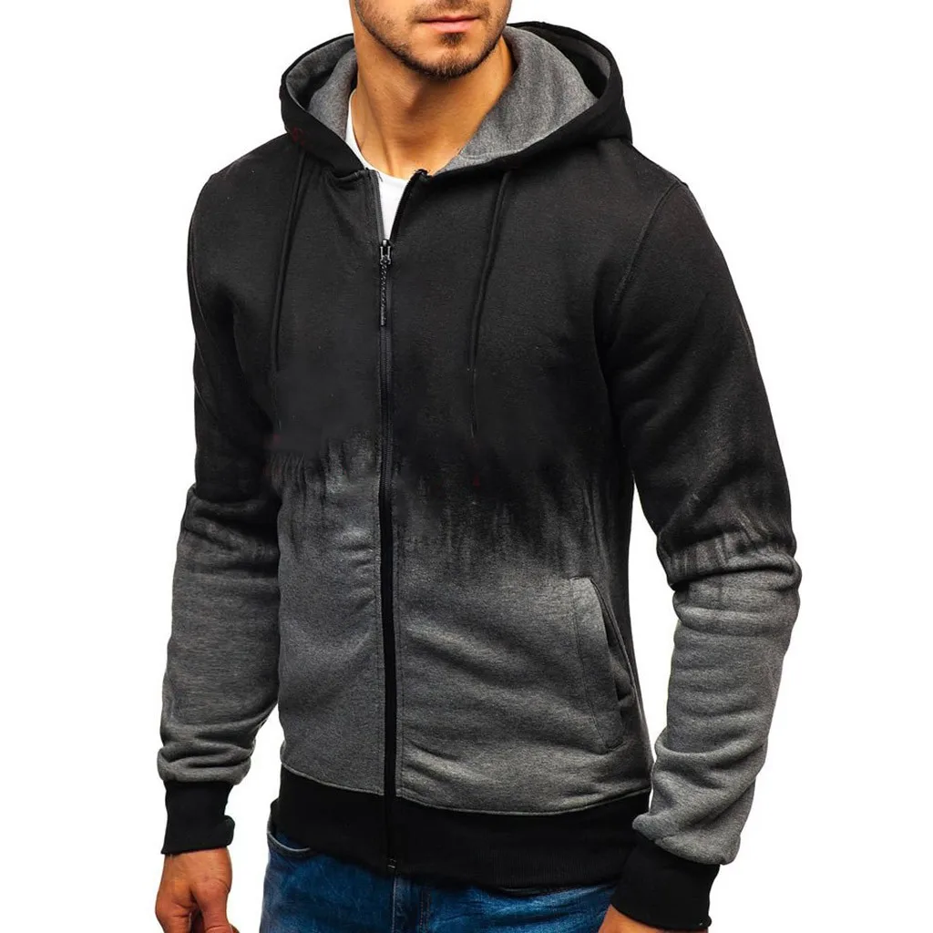 Мужская рубашка на молнии с градиентом и цветными блоками военные тактические