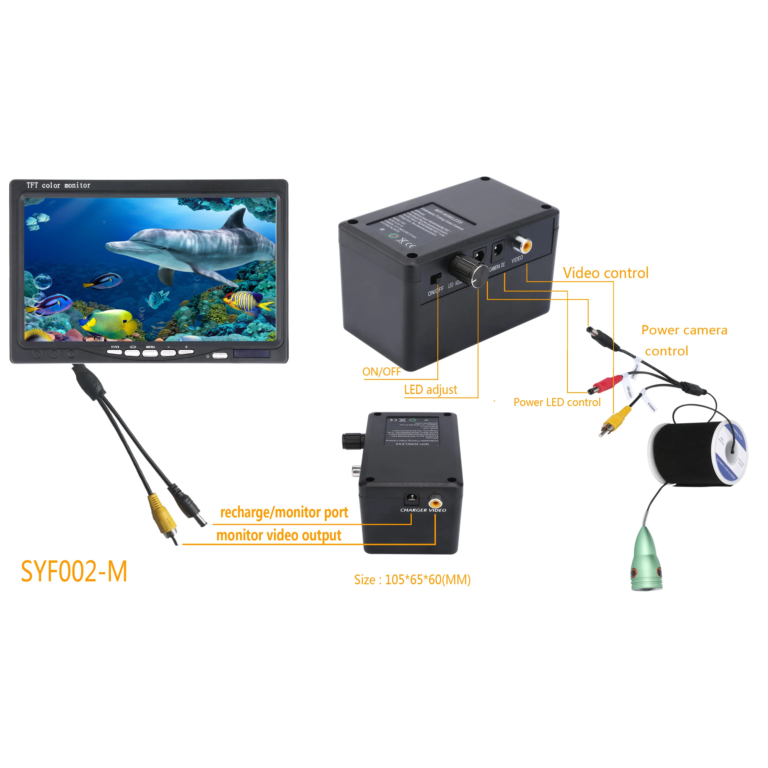 Цена Видеокамера для подводной рыбалки, камера 1000 ТВЛ, 20 м/30 м/50 м, светодиоды 6 шт., цветной монитор 7 дюймов