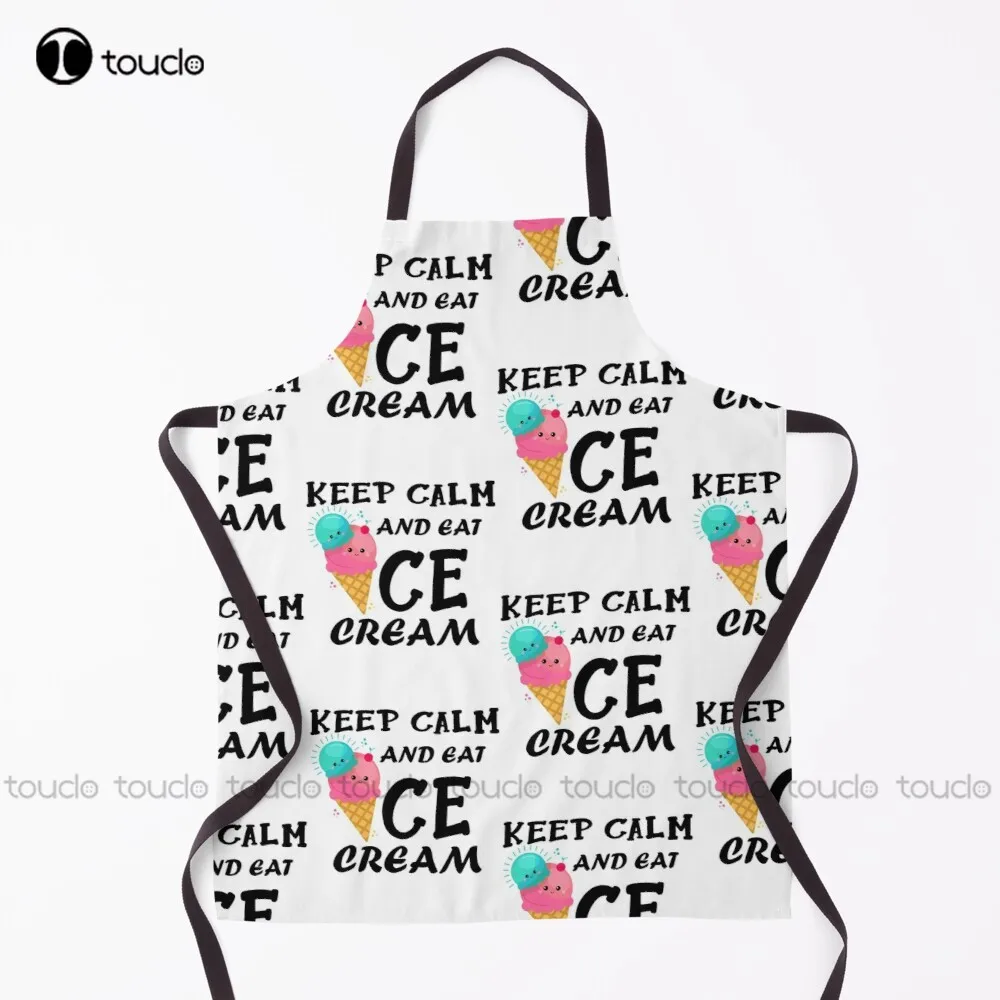 

Фартук для футболки с мороженым «Keep Calm And Eat», фартук для сада, кухни, домашней уборки, индивидуальный фартук унисекс для взрослых
