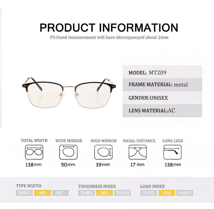 REAL Fashion Men Women Glasses Metal Classic Frame Myopic Glasses Optical Glasses Eyewear Half Frame Eyeglass Frames Unisex