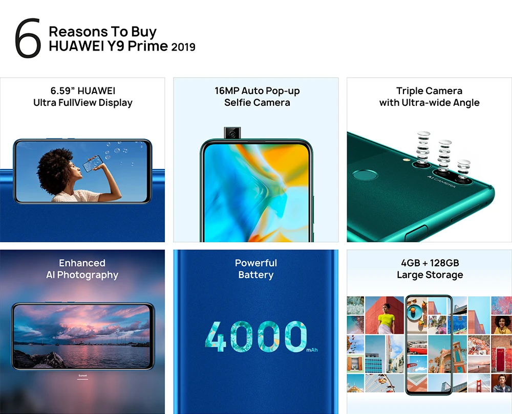 huawei Y9 Prime смартфон AI Тройная задняя камера s глобальная Версия Мобильный телефон 4G 128G авто всплывающая фронтальная камера 6,59“ Скидка 600 руб. /. При заказе от 5500 руб. /Промокод