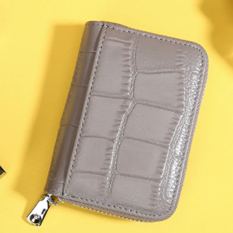 

Leather Organ Card Case New Multi-card Position Degaussing Card Holder Rfid Credit Card Case Stone Grain Leather Business Card