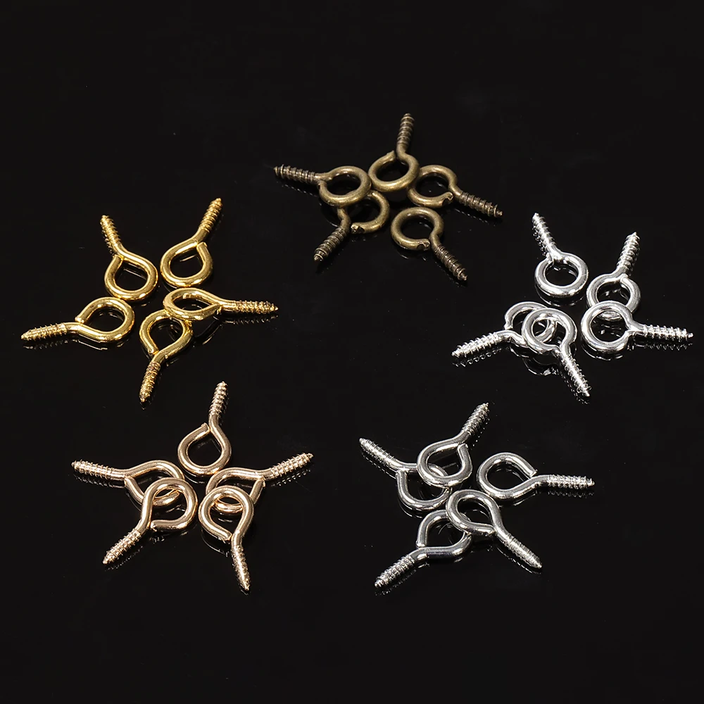 200 шт./лот маленькие крошечные глазки петли винтовые наконечники крючки для