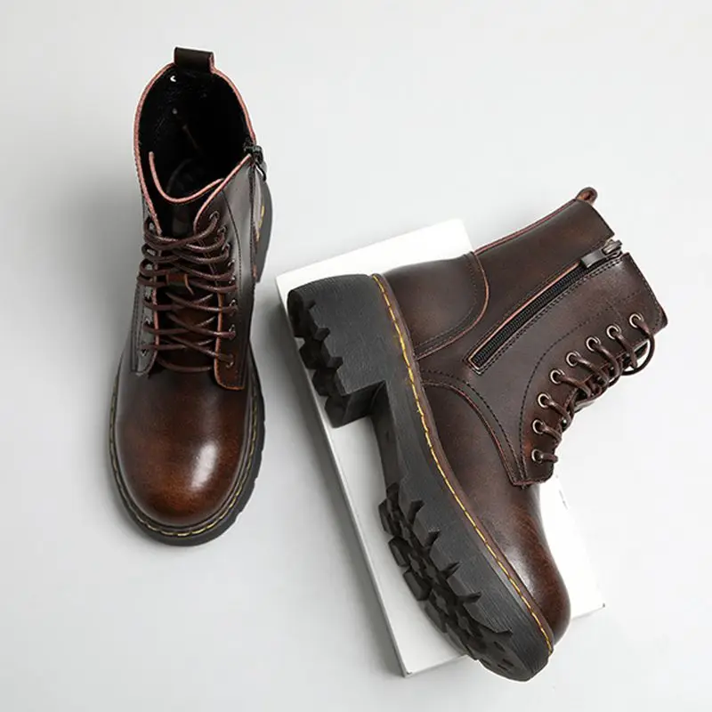 

Autumn and winter new riding boots women's British style ins fashion all-match in the tube single boots round toe women's boots