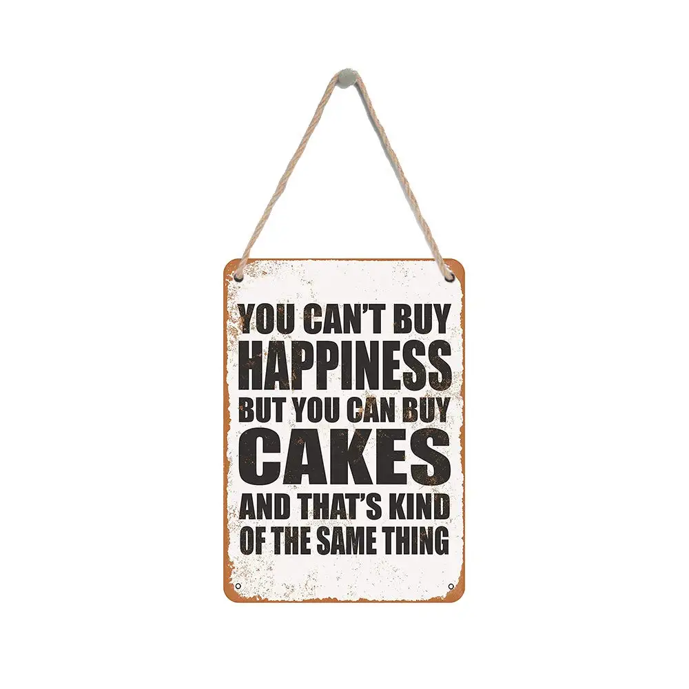 

Isaric деревянный подвесной знак 8X12 дюймов вы не можете купить счастье, но вы можете купить торты, Забавный деревянный знак