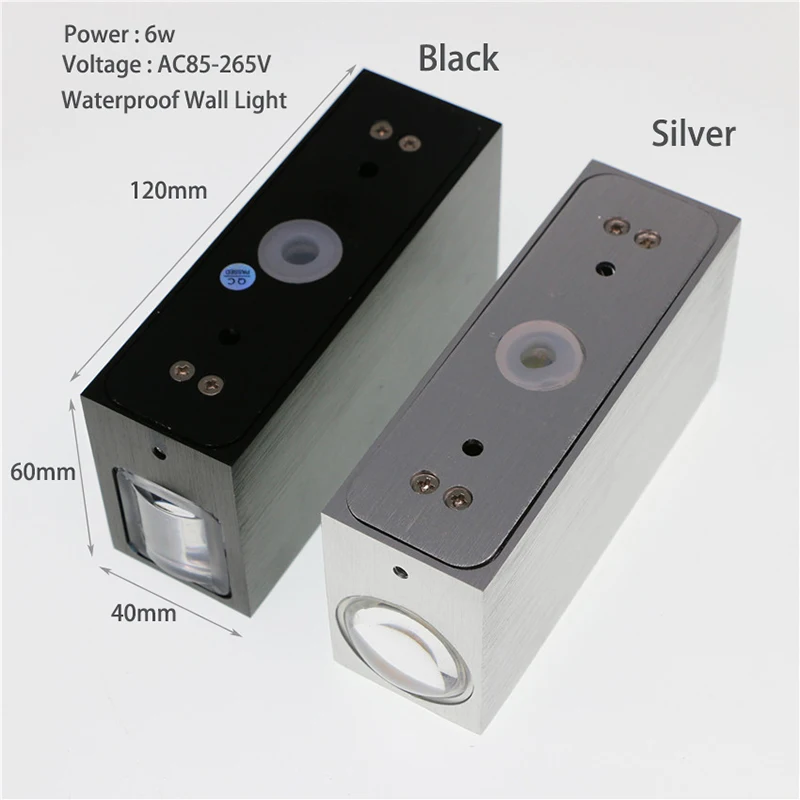 Открытый водонепроницаемый светодиодный настенный светильник алюминиевый