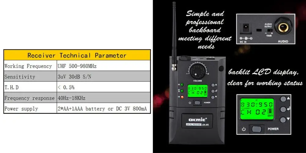 Профессиональный UHF PLL Инструмент для скрипки AH1 MJ 9 беспроводная система микрофон