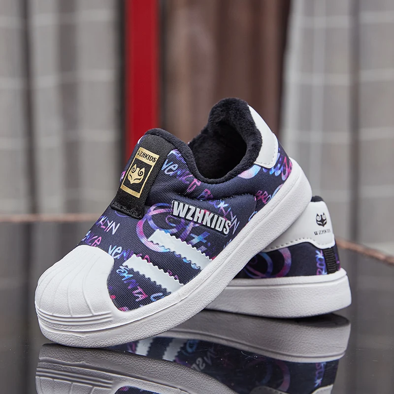 Winter Warm Little Boys Shoe Designer Unisex Sport Shoes For Children Wearable Baby Girls Casual Sneakers Flat Kids Slip-on | Детская