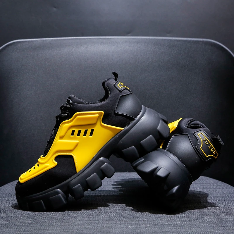 Желтые красные черные массивные кроссовки женская обувь Новинка модные для папы