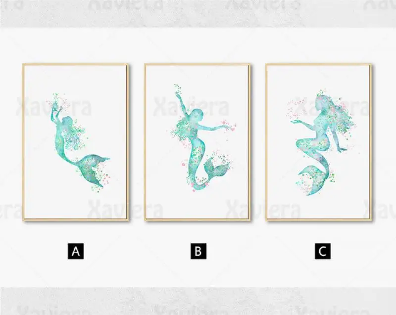 

Modern Wall Art Picture Beautiful Mermaid Blue Silhouette Canvas Painting HD Posters and Prints Scandinavian Home Decor Mural