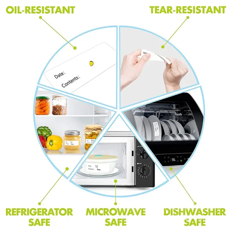 

X6HD 500pcs Kitchen Stickers Refrigerator Freezer Food Storage Date Content Labels