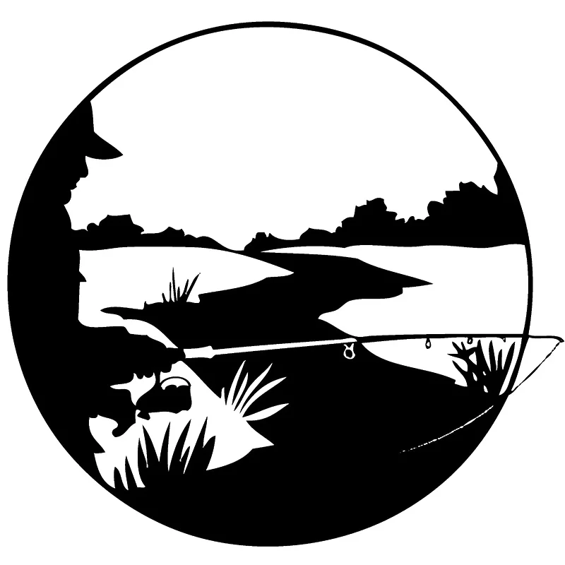 

17*16cm Fishing fisher Vinyl Decal Sticker go fishing camper accessories For Car Motorcycle SUVs Bumper Laptop Car Styling