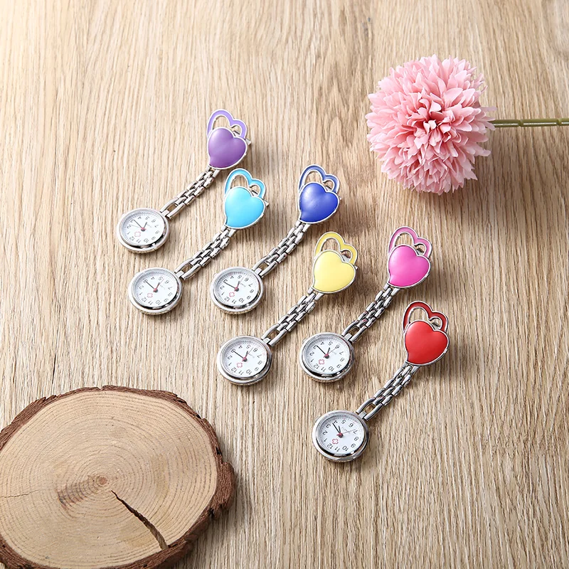 Женские наручные часы с милым сердцем карманные клипсой и карманом медицинские
