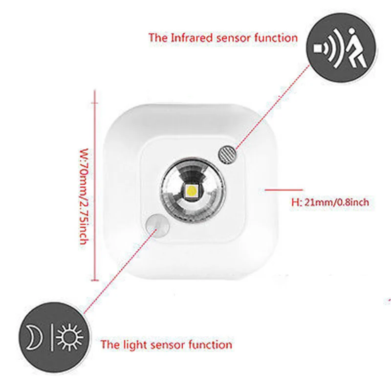 10 шт. миниатюсветильник ный беспроводной светодиодный ночсветильник с датчиком