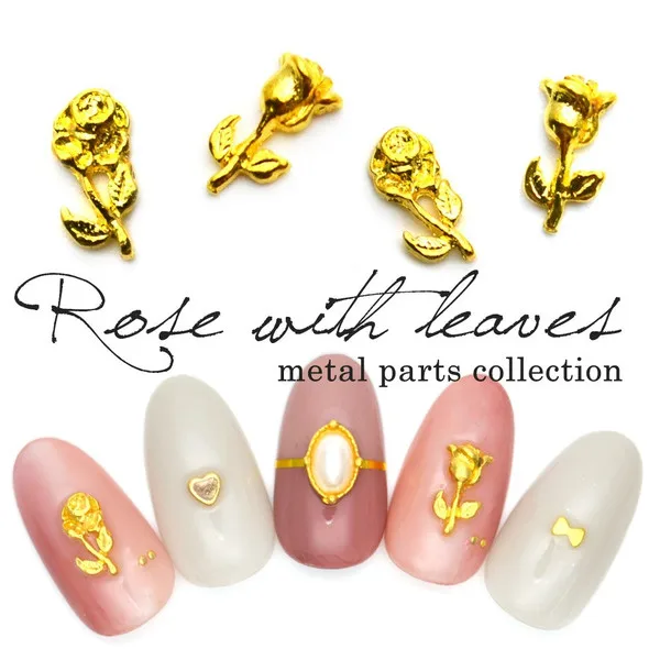 100 шт./лот цветок роза 3D сплав дизайн ногтей Стразы Металл Маникюр DIY аксессуары