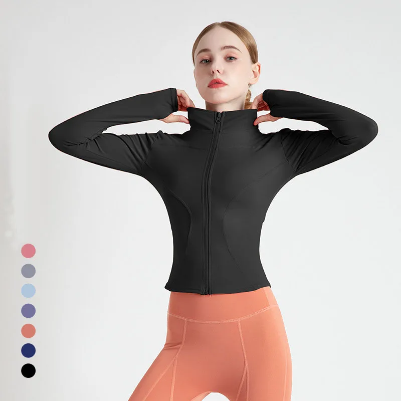 

1pc Stand-up Collar Women Yoga Coat Running Jackets Ladies Spring Autumn Fitness Tops Outdoor Workout Clothing sportswear