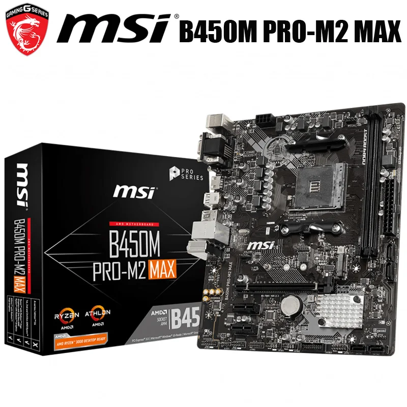 AM4 MSI B450M PRO M2 MAX материнская плата DDR4 AMD RYZEN 9 м. 2 B450 Mainbaord совместимому с HDMI B450AM4
