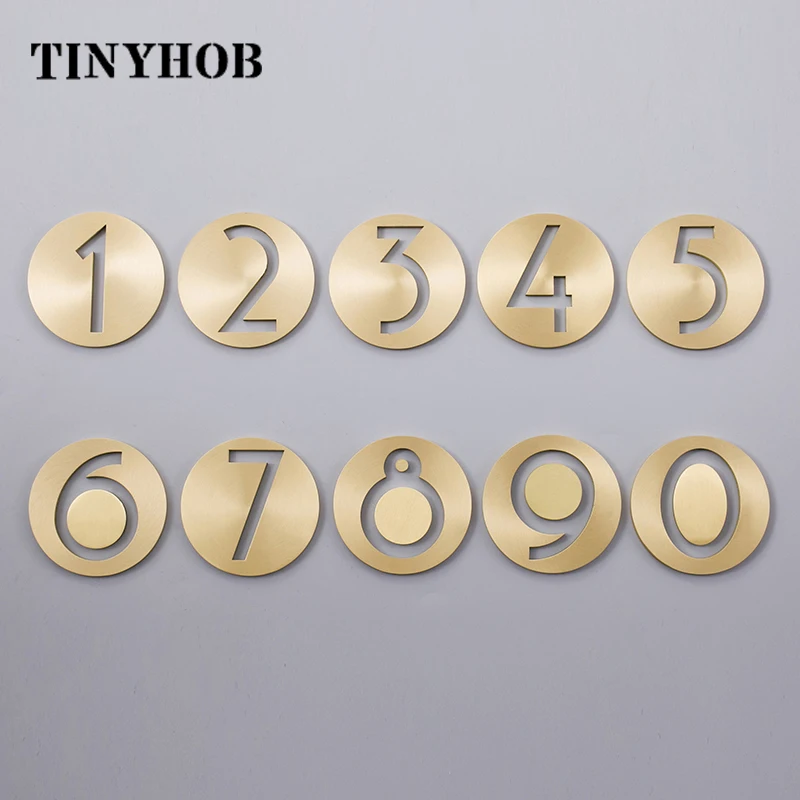 Золотые латунные цифры дверные таблички в стиле ретро для виллы гостиницы