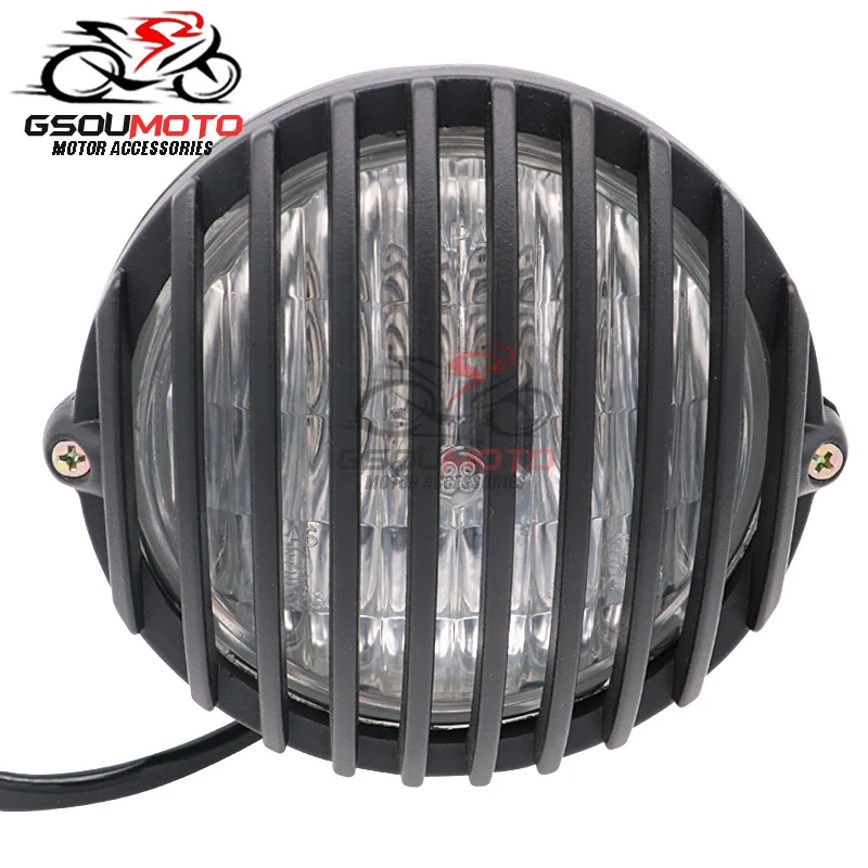Мотоциклетные передние противотуманные фары 10 мм винтажная фара гриль Cafe Racer Touring