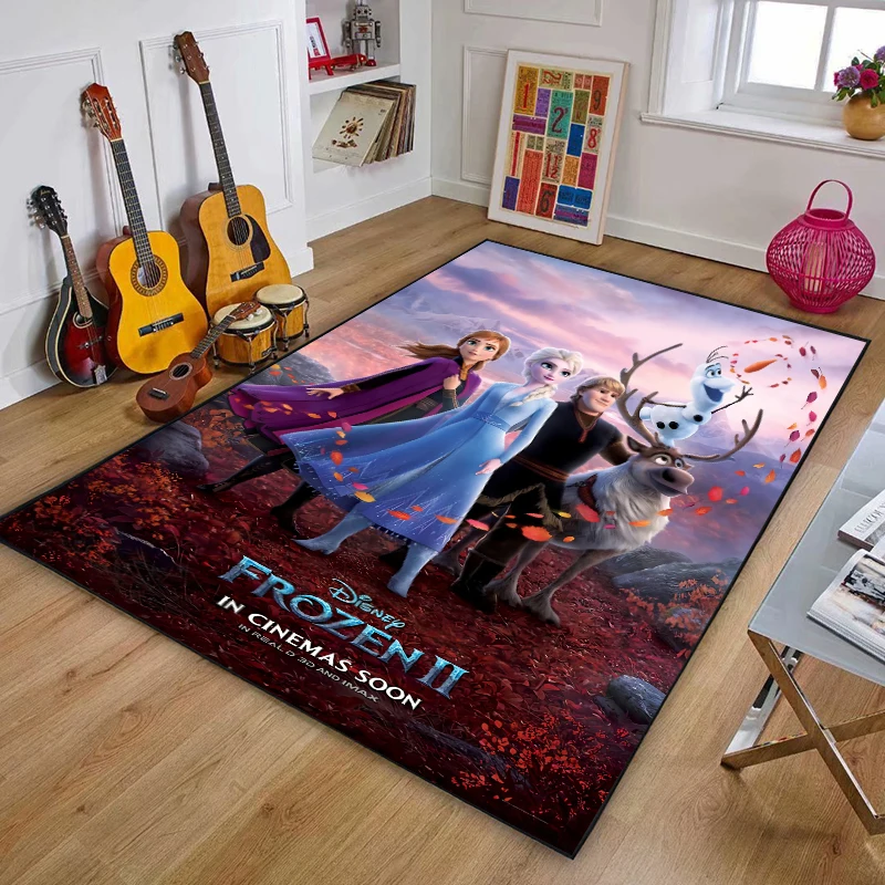 

Disney Frozen Flannel Mats Elsa Anna Princess Olaf Anti-slip Mat Cartoon Printed Washable Mat Door Living Room floor mat Tapis