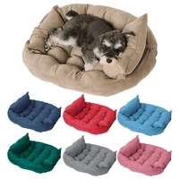 dog bed folding square winter warm multipurpose pet puppy cotton kennel mat buttons washable cushion for small medium large dog