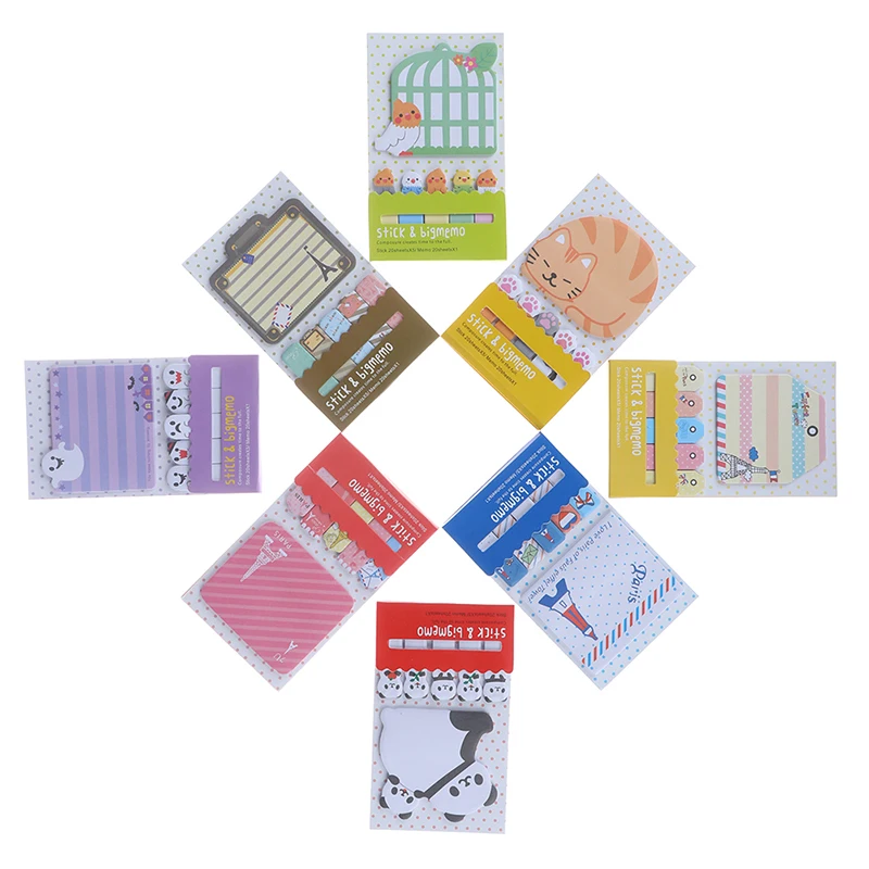 

Kawaii Animals Panda Cat Sticky Notes Stationery Memo Pad Bookmark School Supplies Planner Stickers