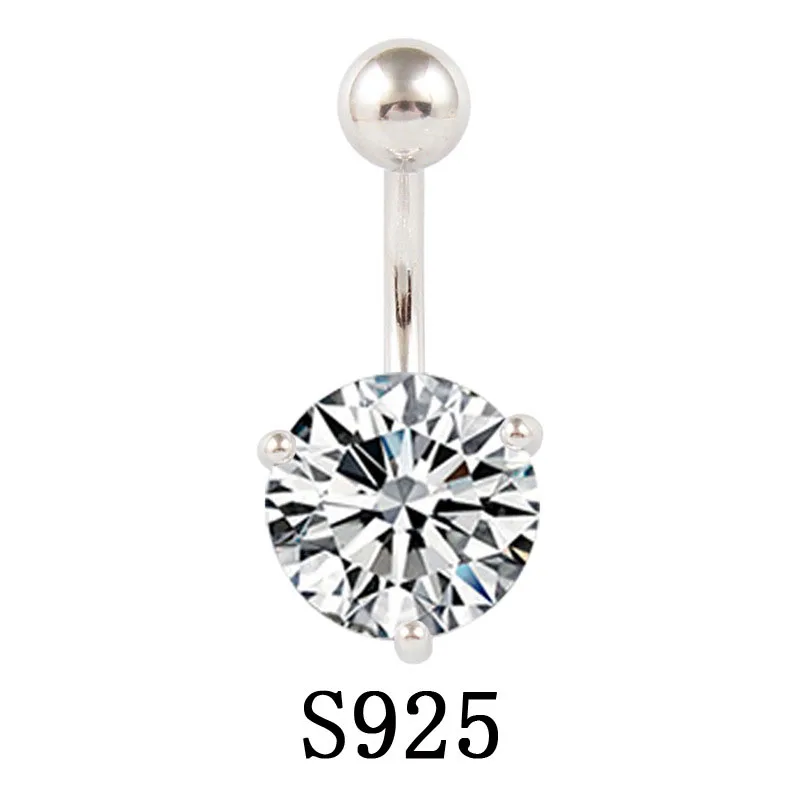 1 шт. ювелирное изделие для пирсинга живота из 100% серебра с круглыми пуговицами