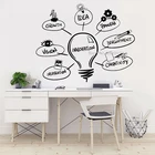 Виниловая наклейка на стену LC1559, с инновационной идеей светильник почка для украшения офисной стены